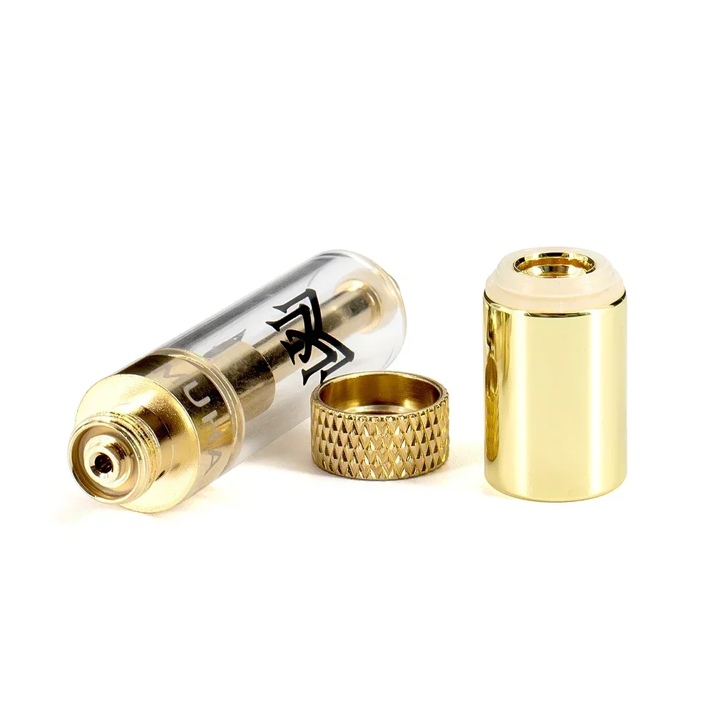 5p MUHA MEDS Vape Cartridegs Carts 0.8/1.0ml 510 Thread Ceramic Coil GOLD Tip Empty Vaporizer Thick Oil Cartridge with Package