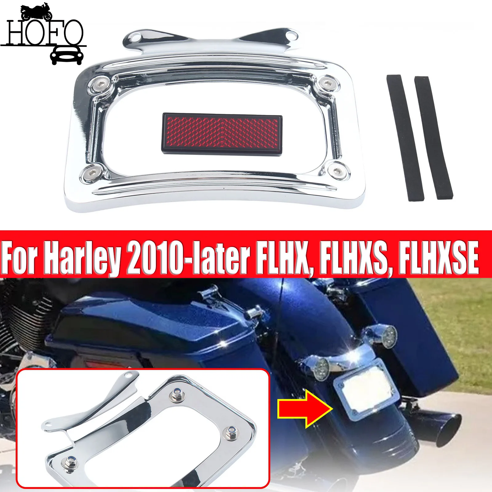 

1 SET OF License Plate Frame Bracket For Harley 2010-later FLHX FLHXS FLHXSE FLTRX FLTRXS