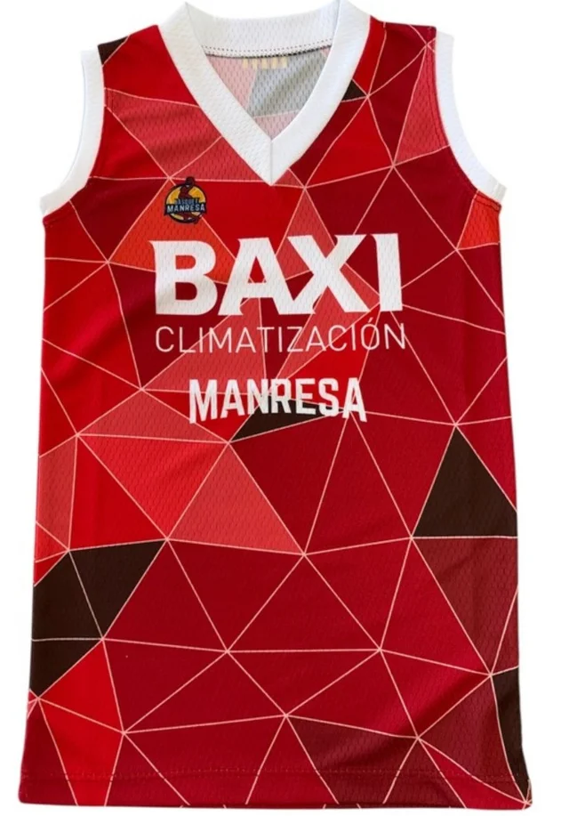 2026 New Hot Baxi Manresa Basketball Suit, Quick Drying Breathable Sleeveless Shirt, Family Parent-child Outfit