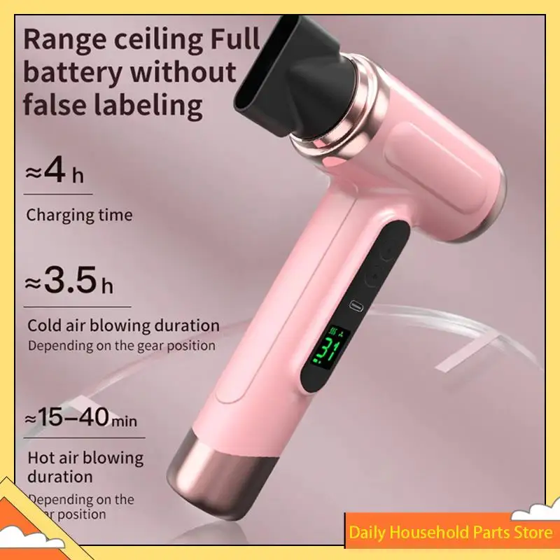 【تخفيضات كبيرة】مجفف شعر بمقبض مريح للشحن عبر USB بالهواء الساخن والبارد بقدرة 200 وات مجفف شعر سريع الجفاف مع فوهة للسفر