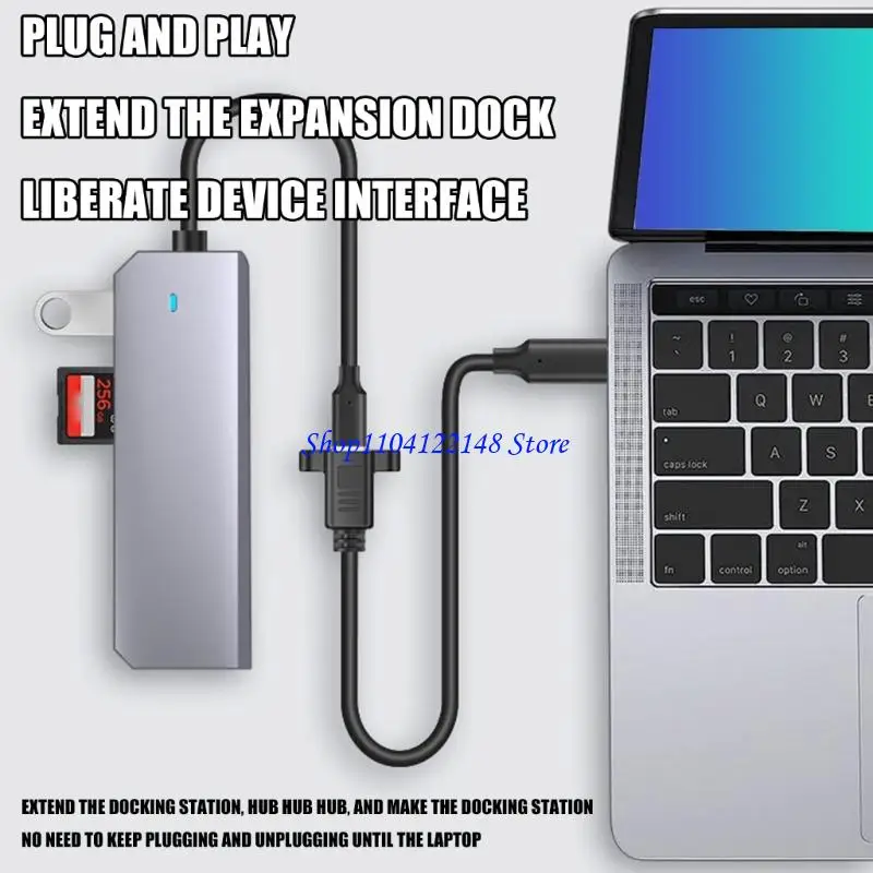 P9FA Multifunctional Type C 5P Extension Adapter Data Cable Enhances Productivity