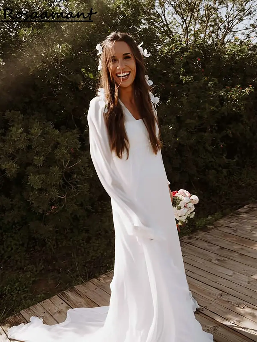 

Two Pieces Strapless Mermaid Wedding Dresses With Cape Chiffon Country Bridal Gowns