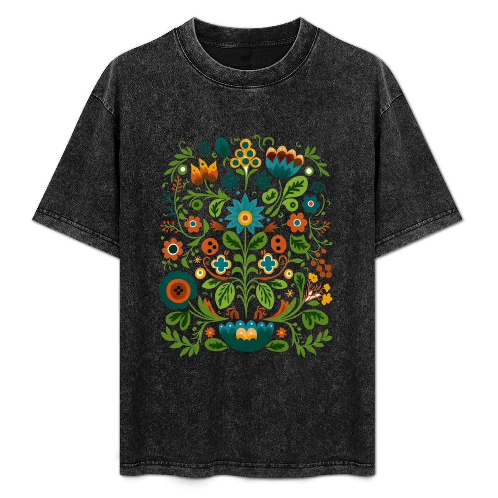 

Hygge Scandinavian Cottagecore Design of Flowers T-Shirt blacks cute clothes boys whites T-shirts oversize Men's cotton t-shirt