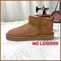 NO-LOGO！！！2025 new classic mini snow boots. Combining sheepskin and genuine leather, winter fashionable and casual warm boots