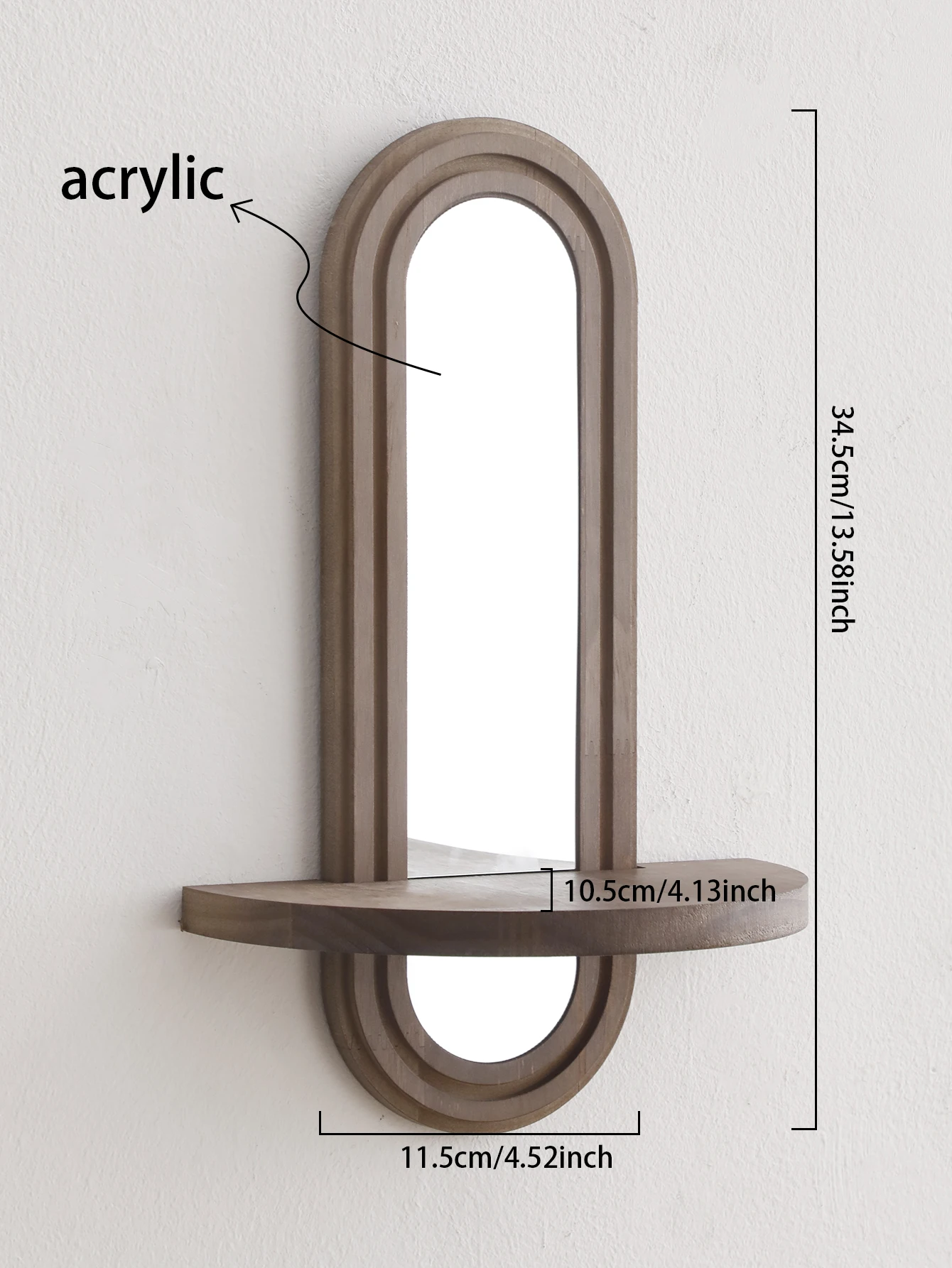 Arched Wood Wall Mirror 6