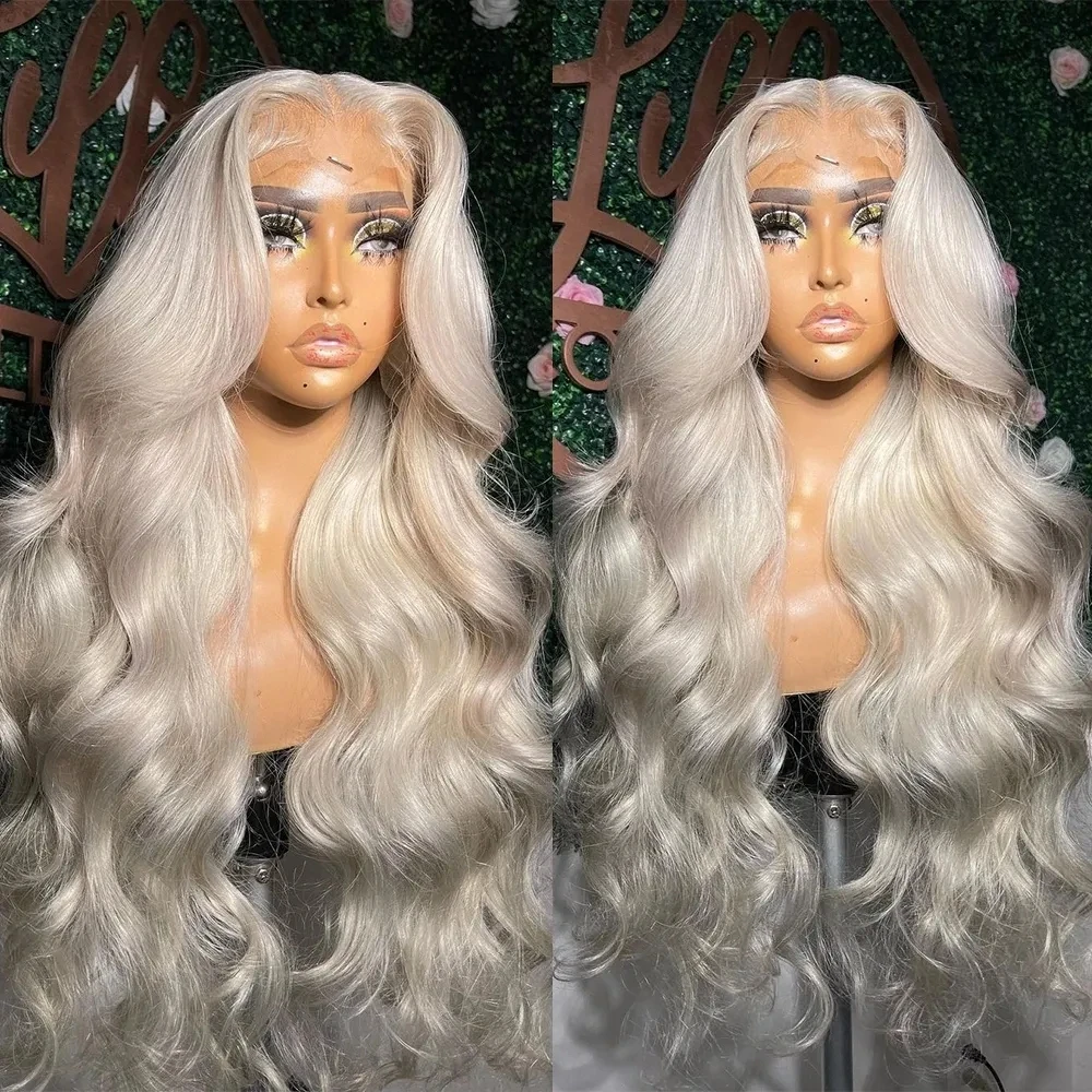 

Ash Platinum Blonde Lace Front Wigs For Women Loose Body Wave Brazilian Virgin Human Hair Wig 13x4 Transparent Lace Frontal Wig