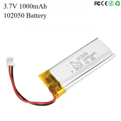 102050 3.7V 1000mAh Lipo cellules Lithium polymère batterie Rechargeable pour GPS stylo d'enregistrement LED lumière Instrument de beauté avec PCB
