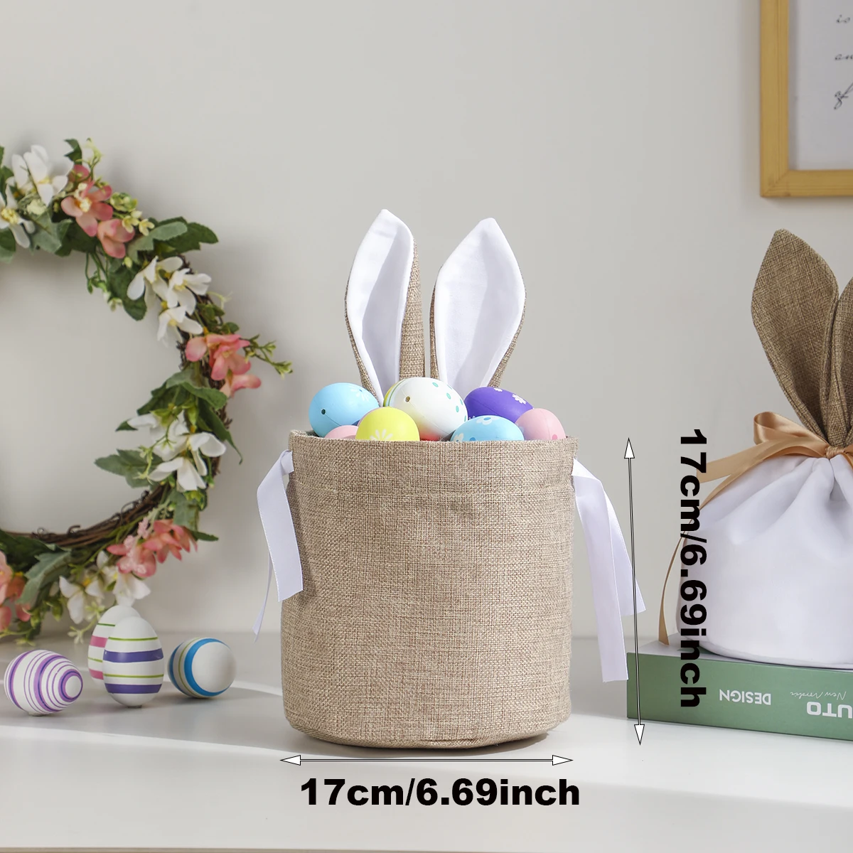 Easter Bags Bunny Ears Basket Candy Bag Gifts For Kids Tote Bunny Buckets Eggs Toy Bag Happy Easter'S Day Favor Bags Home Decor