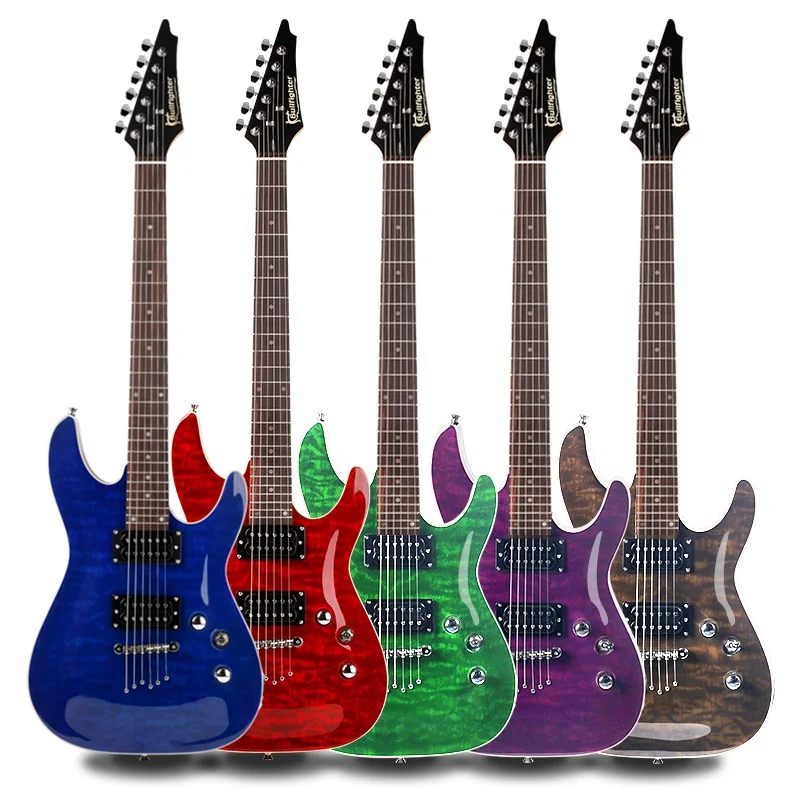 

Bullfighter D-170 High Quality Vintage Sting-Through-Body Bridge Flamed Maple Electric Guitar Acoustic Electric Guitarra