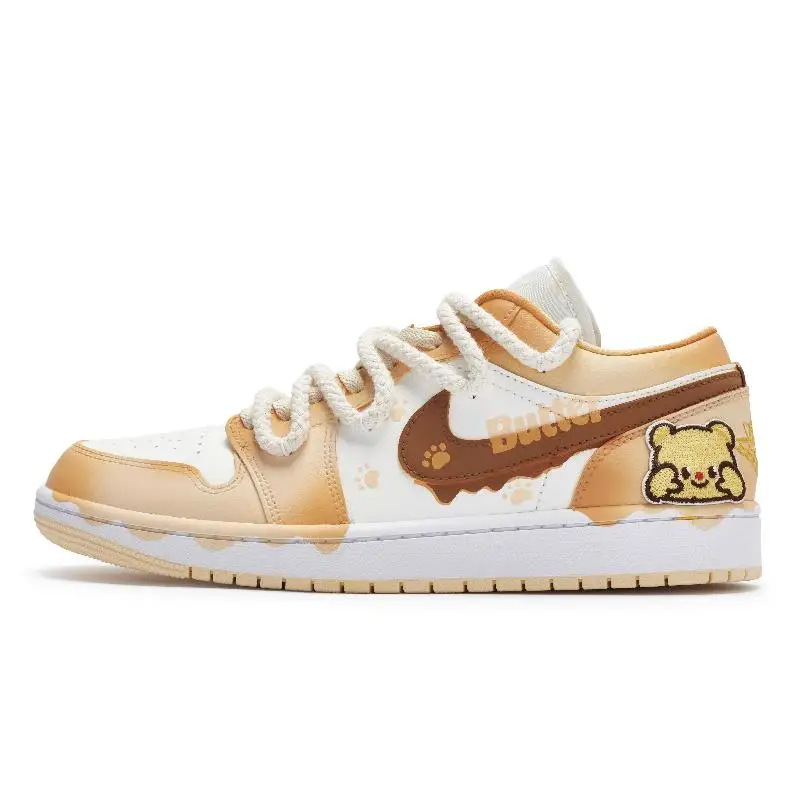 

【Customize】Air Jordan 1 Skateboarding Shoes Women's Low-top Brown Sneakers shoes DC0774-170