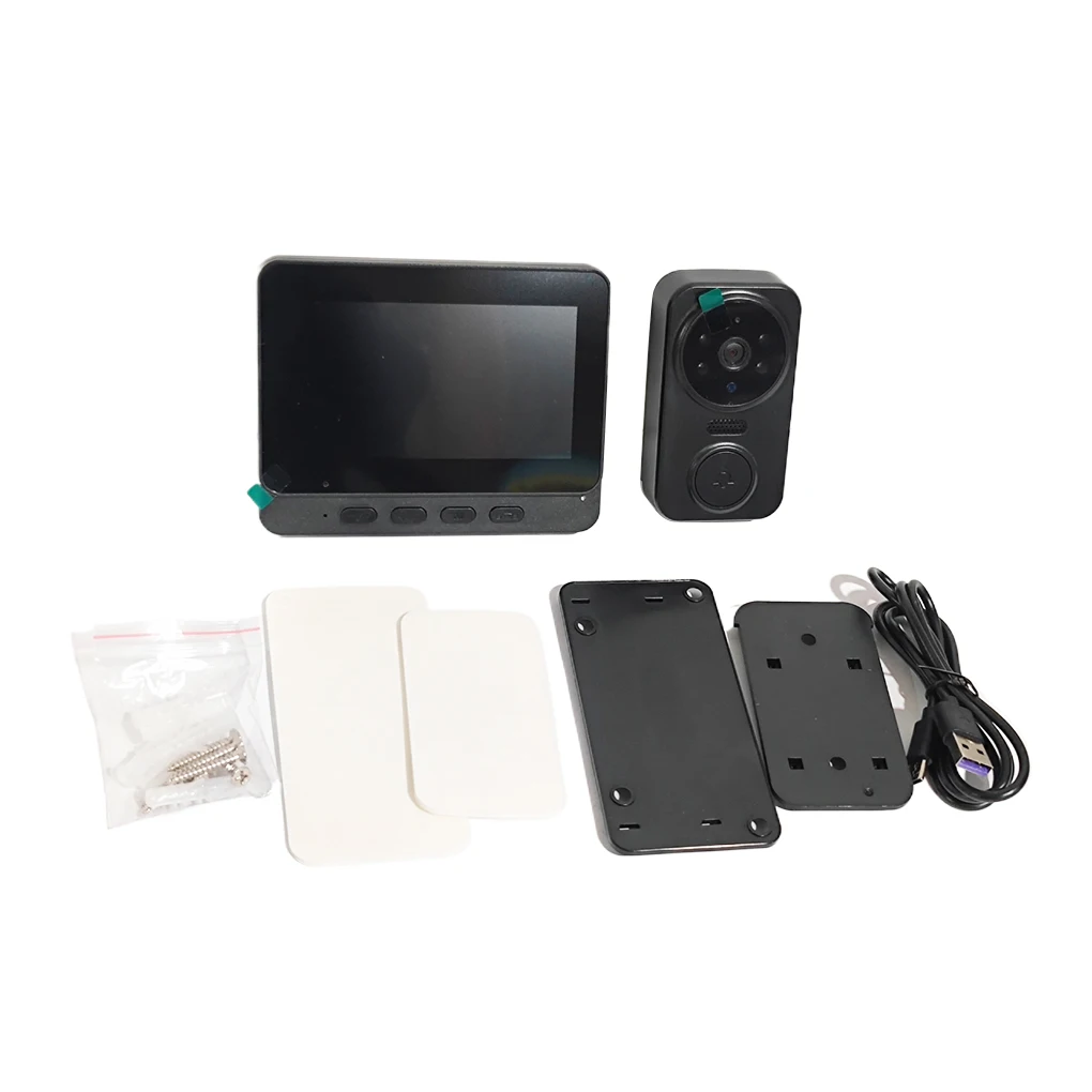 M12 Wireless Smart Video Doorbell 4.3 Inch Color Screen HD Noise Reduction Infrared Night Vision Home 2-way Voice Intercom