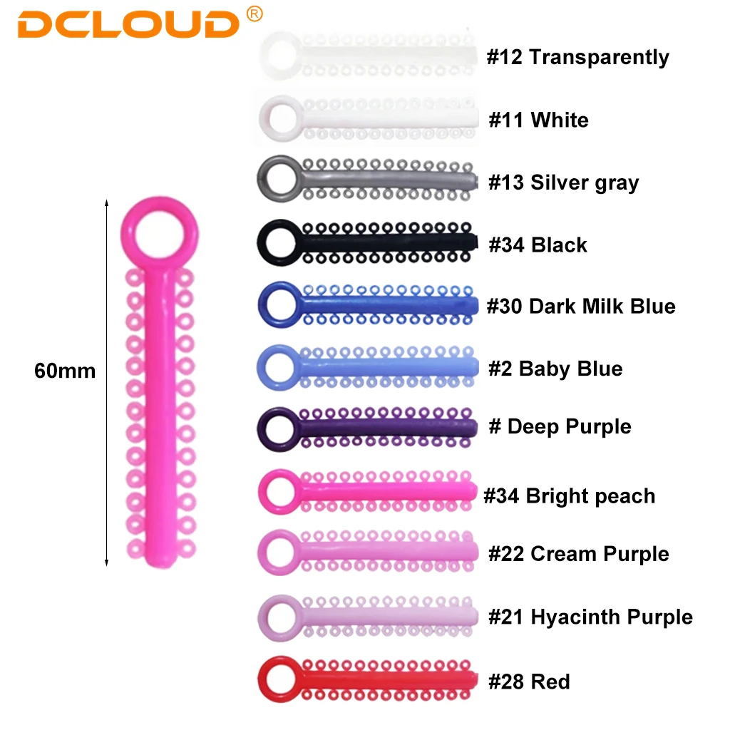 1Pack Dental Orthodontic Elastic Ligature Ties  Ultra Power Chain Rubber Band  Colorful Bands Long Short Dentist Ortho Materials