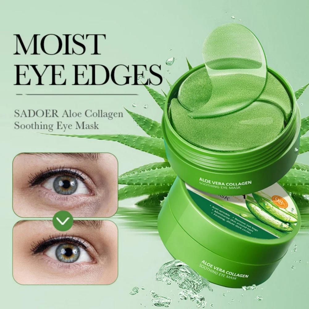 Masques pour les yeux hydratants, anti-âge, beauté, santé, rentabilité, e-Vera, collagène, apaisant, raffermissant, soin lisse, 80g, 60 pièces, 30 paires