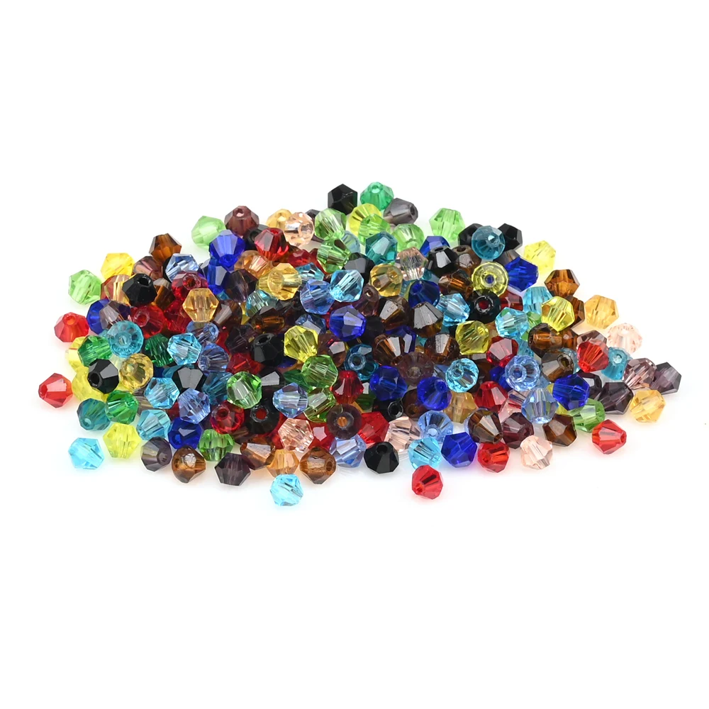 3 4mm Czech Glass Bicone Beads for Jewelry Making Faceted Briolette Crystal Glass Loose Spacer Beads Wholesale