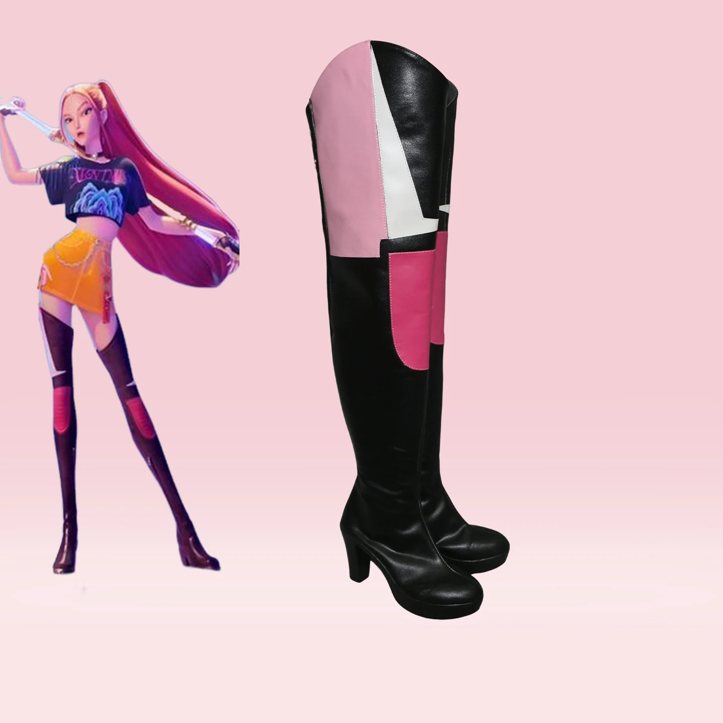 Kpop Mira Cosplay Shoes Anime Accessories Cosplay Props Halloween Carnival Boots PU Leather Shoes Custom Made