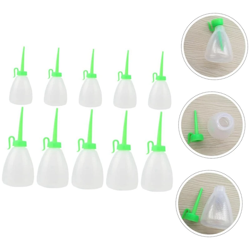 10Pcs Sewing Machine Oiler Glue Bottle Glue Pots For Crafting Small Squirt Bottle Long Spout Oil Bottle Durable Easy To Use