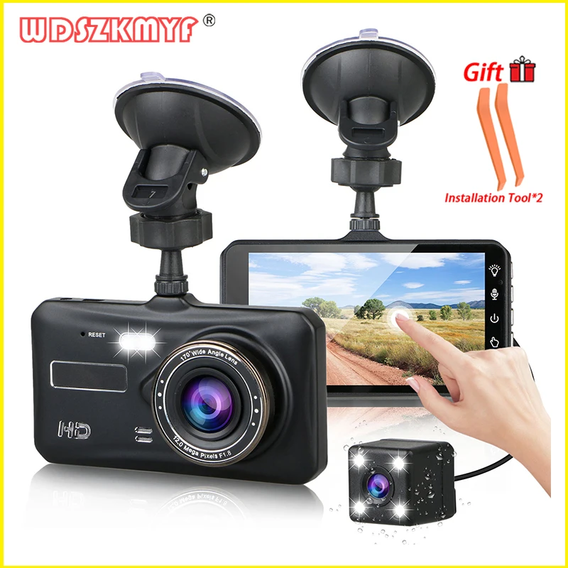 

4-inch 1080P Dash Cam for Cars Touch Screen Car DVR Video Recorder Rear View Camera for Vehicle 24H Parking Monitor Black Box