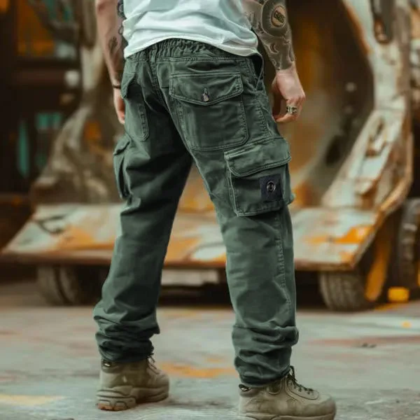 

Американский бестселлер, мужские однотонные повседневные модные простые базовые свободные брюки-карго, мужские хлопковые брюки с несколькими карманами, одежда