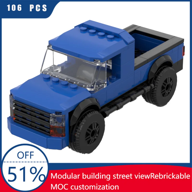 

106PCS Creative Mini Version Transport Blue Cool Truck Building Modle Blocks Children's Educational Assembly Toy Christmas Gifts