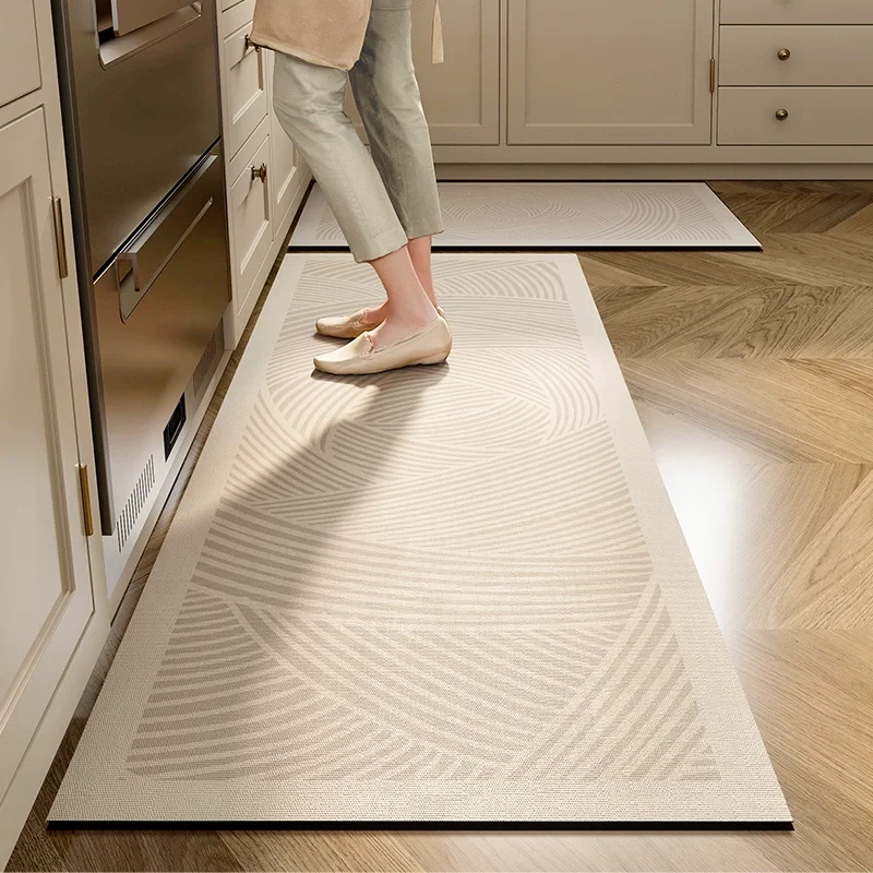 

Kitchen Floor Mat Japanese Striped Carpet Anti-slip Oil-proof Mats Pvc Leather Waterproof Rug Long Strip Home Decoration Carpets