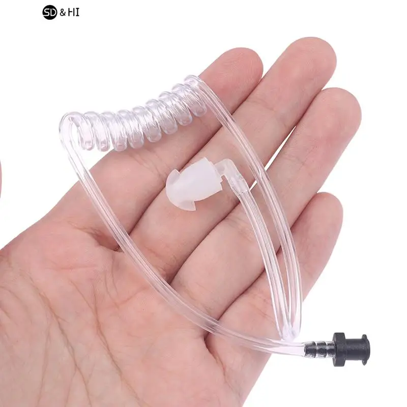 Black Spring Air Tube Acoustic Air Tube Earplug Replacement For Radio Earpiece Headset Replacement Walkie Talkie Earphone Coil