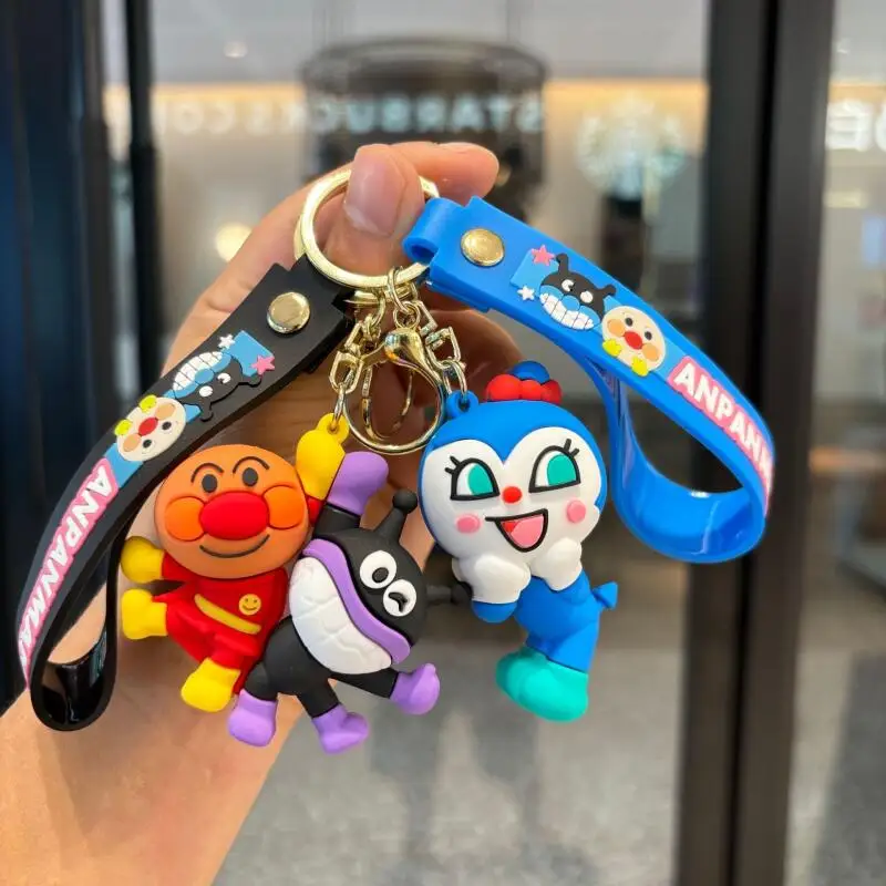 Animation Anpanman Cute Keychain Pvc Material Decorative Girls' Backpack Zipper Pendant Birthday Gift Commemorative Collectibles