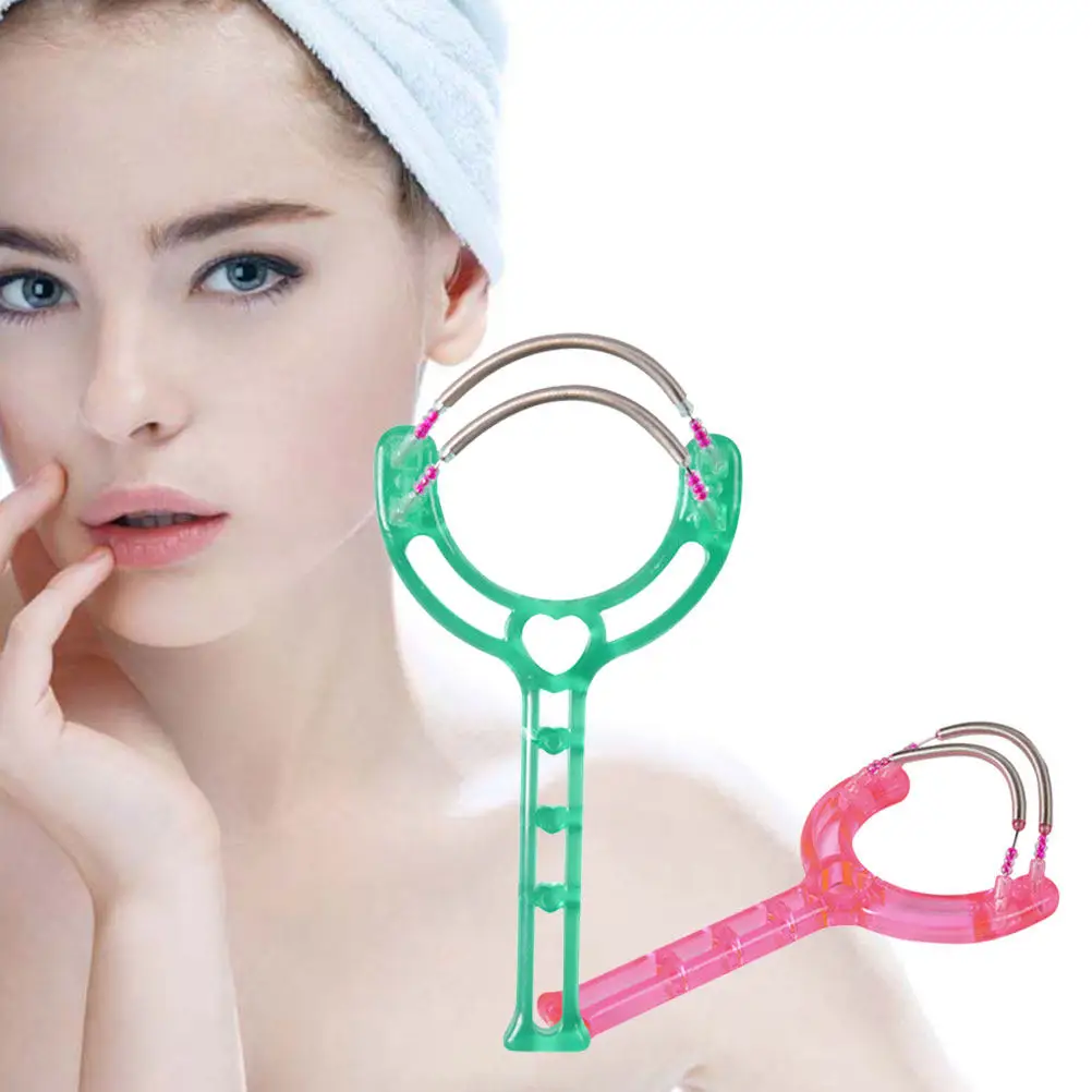 2Pcs Stainless Steel Spring Facial Hair Remover Roller Tool for Women Smooth Skin Epilator Device Handheld Threading