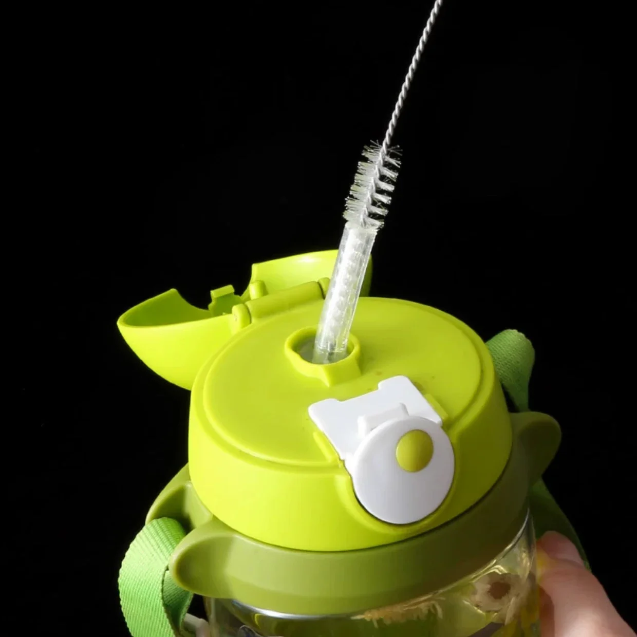 Biegbare Edelstahl-Strohhalmbürste, Reiniger mit Weichen Borsten, Saugnapf-Glasröhrchen-Reinigungsbürsten, Baby- und Kinderflaschenbürste mit Langem Griff, Wiederverwendbar – Detail 5