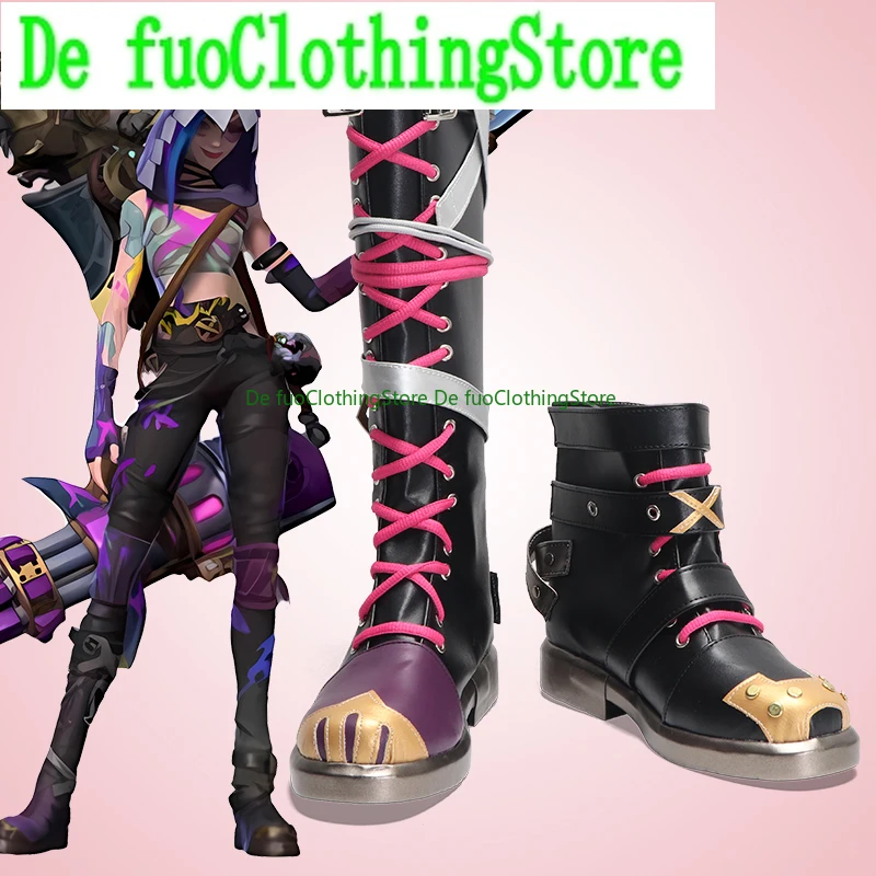 متجر أحذية الملابس De Fuo أحذية كوسبلاي من الأساطير المدن التوأم معركة 2Arcane Jinx Jinx COS أحذية Heig Ht زيادة