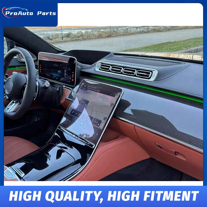 ry Carbon Fiber Interior Trim Sticker for Mercedes-Benz S Class W223 2021+ Paste-on Car Interior Decoration Luxury Accessories