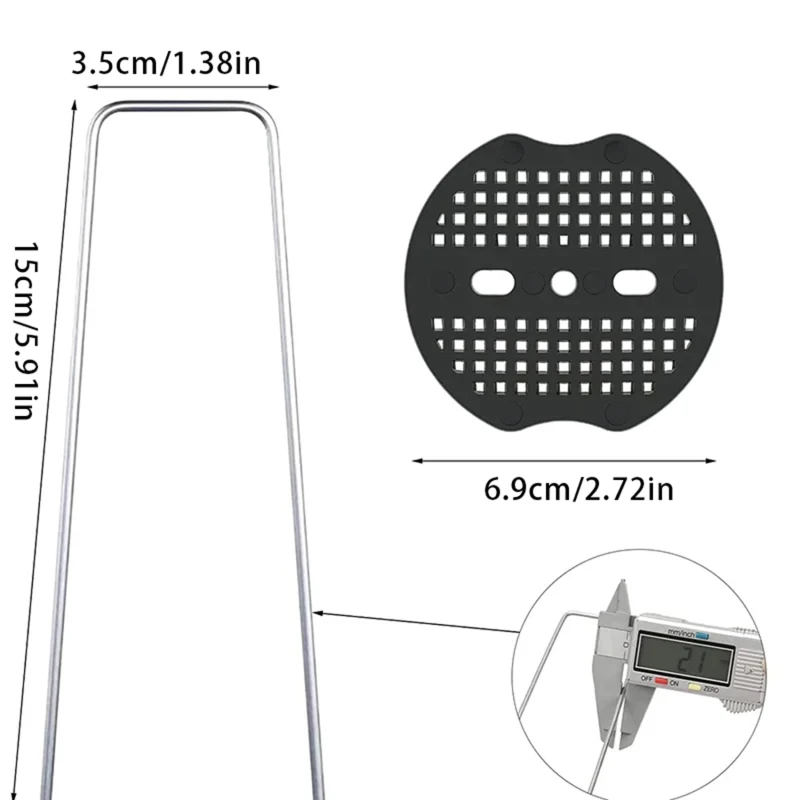 40PCS Garden Pegs U-shaped Ground Pegs Heavy Duty Metal Pins Spikes Ground Staple With 30pcs Buffer Washers For Securing NEW