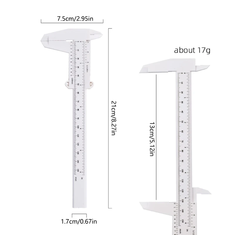 5 ชิ้นที่แม่นยำ Vernier Caliper ไมโครมิเตอร์ความลึก Vernier Caliper พลาสติกความลึกวัดเครื่องมือ