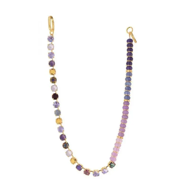 3 Tier Zircon Choker Necklace Fashion Rainbow Beads Design Jewelry for Girls Weekend Outing Wear Accessory