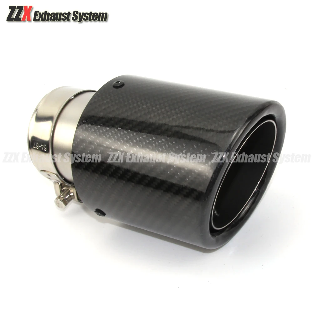 

Car Accessories Exhaust Muffler Tail Throat Universal Straight Edge Bright Carbon Fiber Mirror Stainless Steel For BMW E46 E90