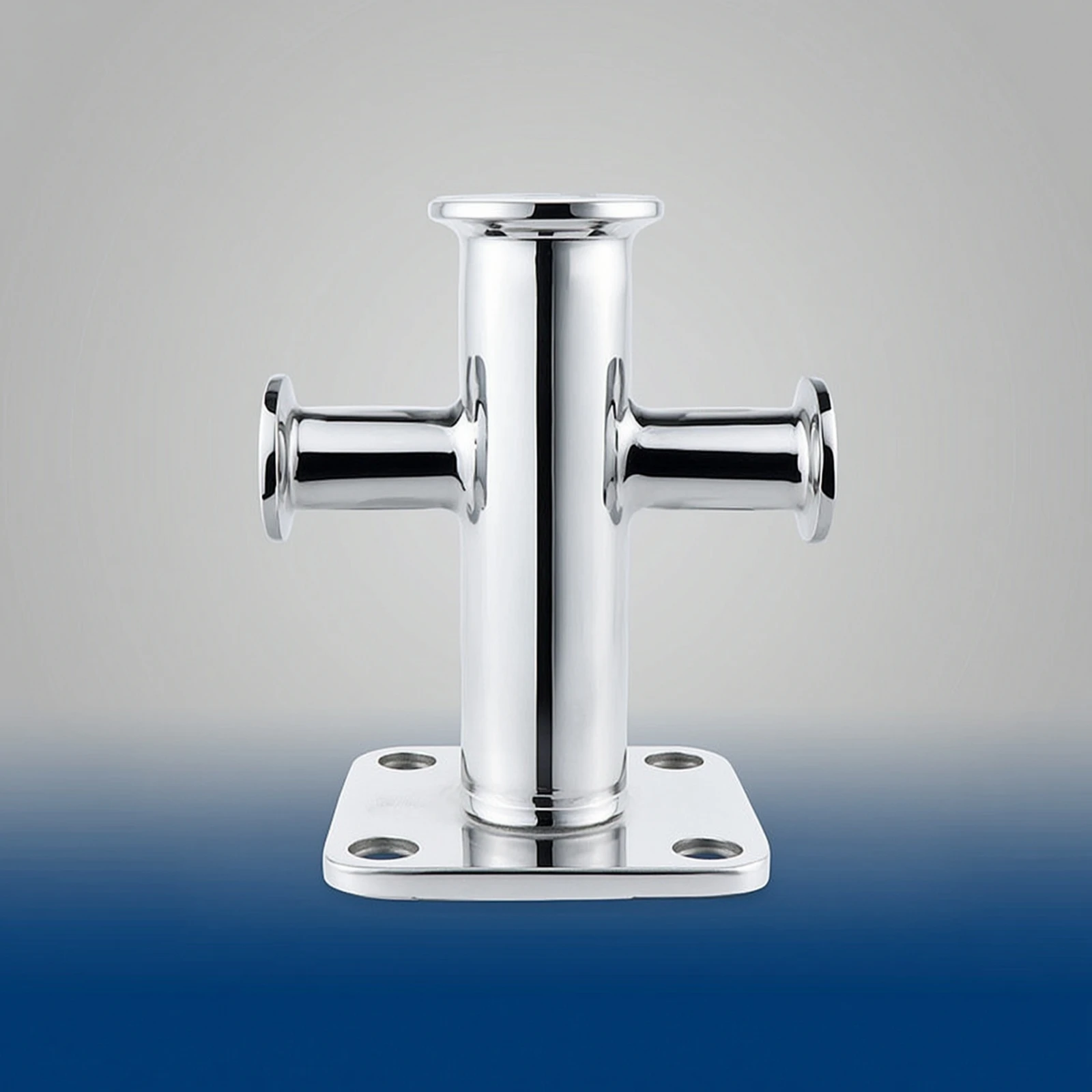 Boat Bollard with Cross Head Mirror Polished Cross Bollard Mooring Cleat Easy to Install Boat Post Compact for Yacht Owners