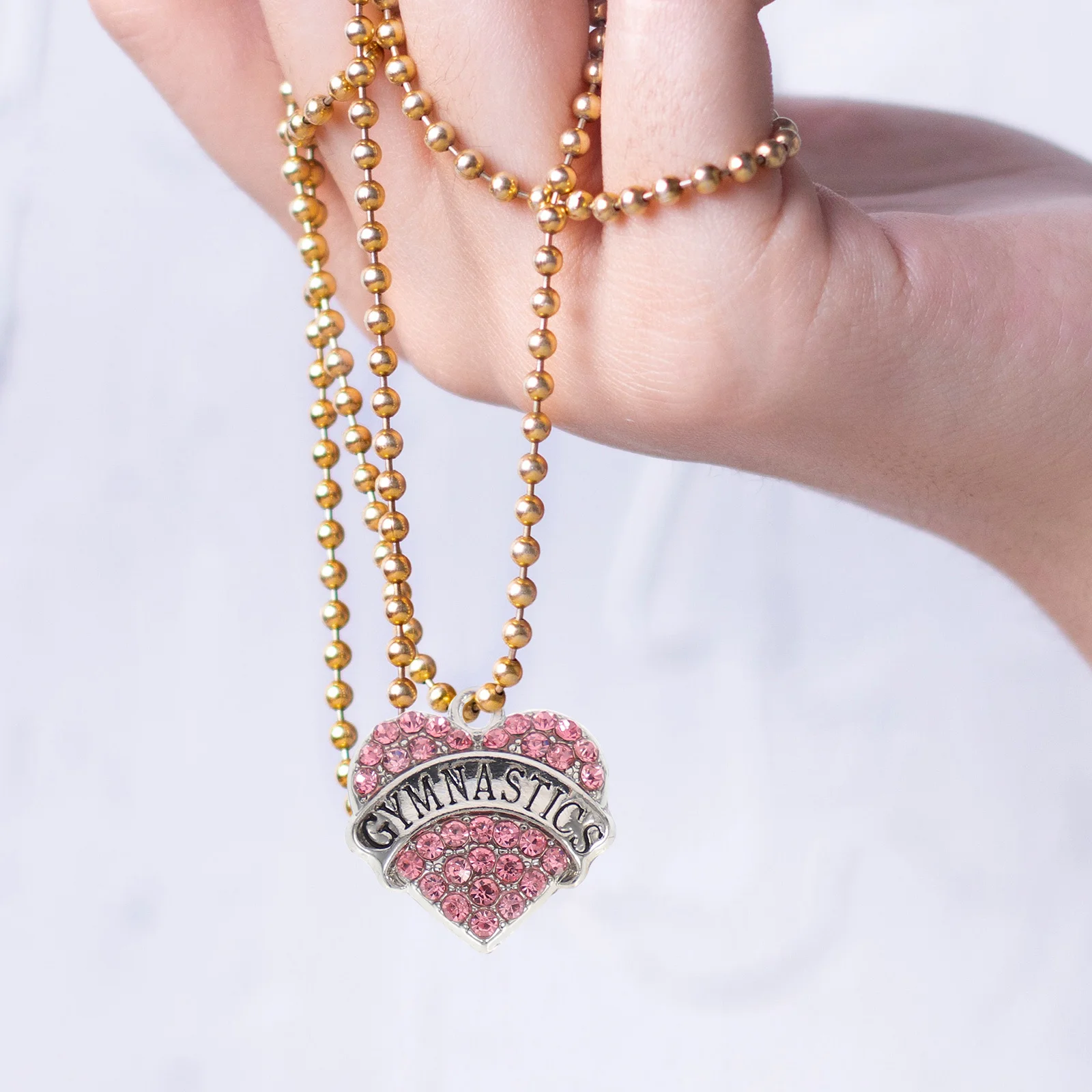 

5Pcs Gymnastic Sports Heart Charm Jewelry Making Pendant Bracelet Necklace DIY Craft Supplies Gift for Women