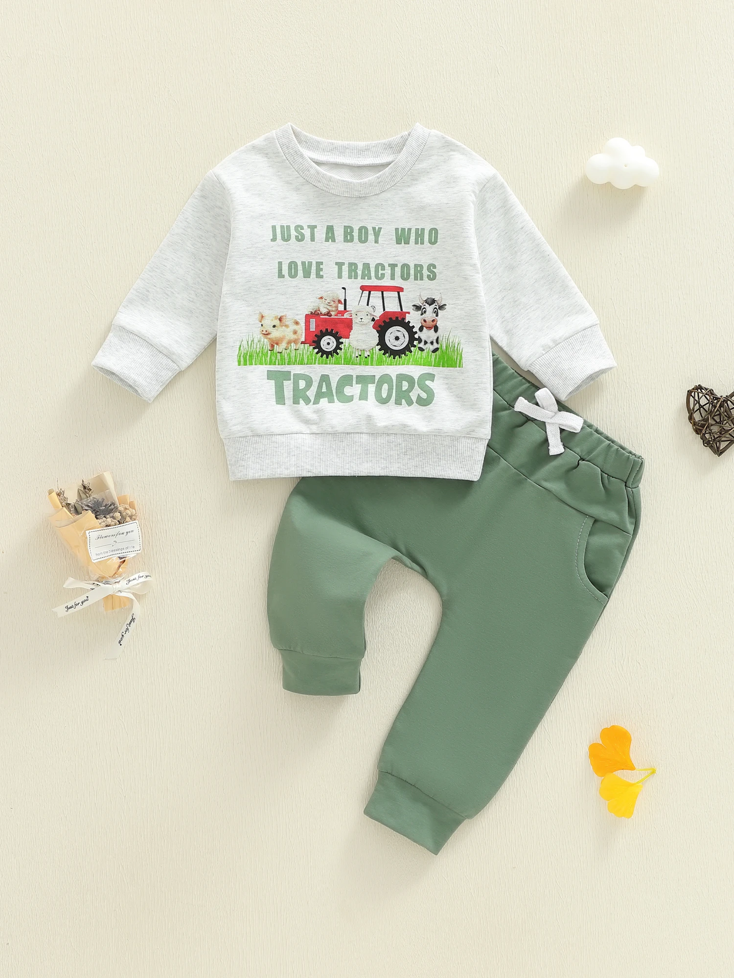 

Baby Girl Winter Outfit Floral Print Hooded Jacket and Fleece Lined Pants 2 Piece Set with Pom Pom Hat