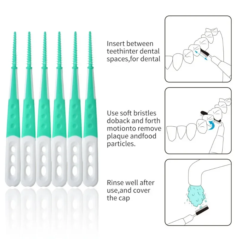 12/60pcs Soft Gum Interdental Gap Brush Orthodontic Clean Oral Hygiene Care Toothbrush Dental Tool Protable Orthodontics Braces