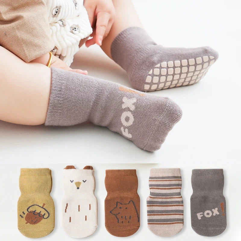 Spring Autumn Children Baby Girls Boys School Cotton Socks Home Trampoline Socks Kids Toddler Cute Floor Sport Anti-Slip Socks