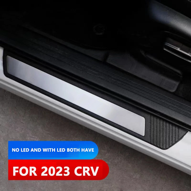 Stainless Steel LED Door Sill Scuff Plates For Honda CR-V CRV 2023 2024 Luminous Car Door Sill Threshould Protector Car Styling