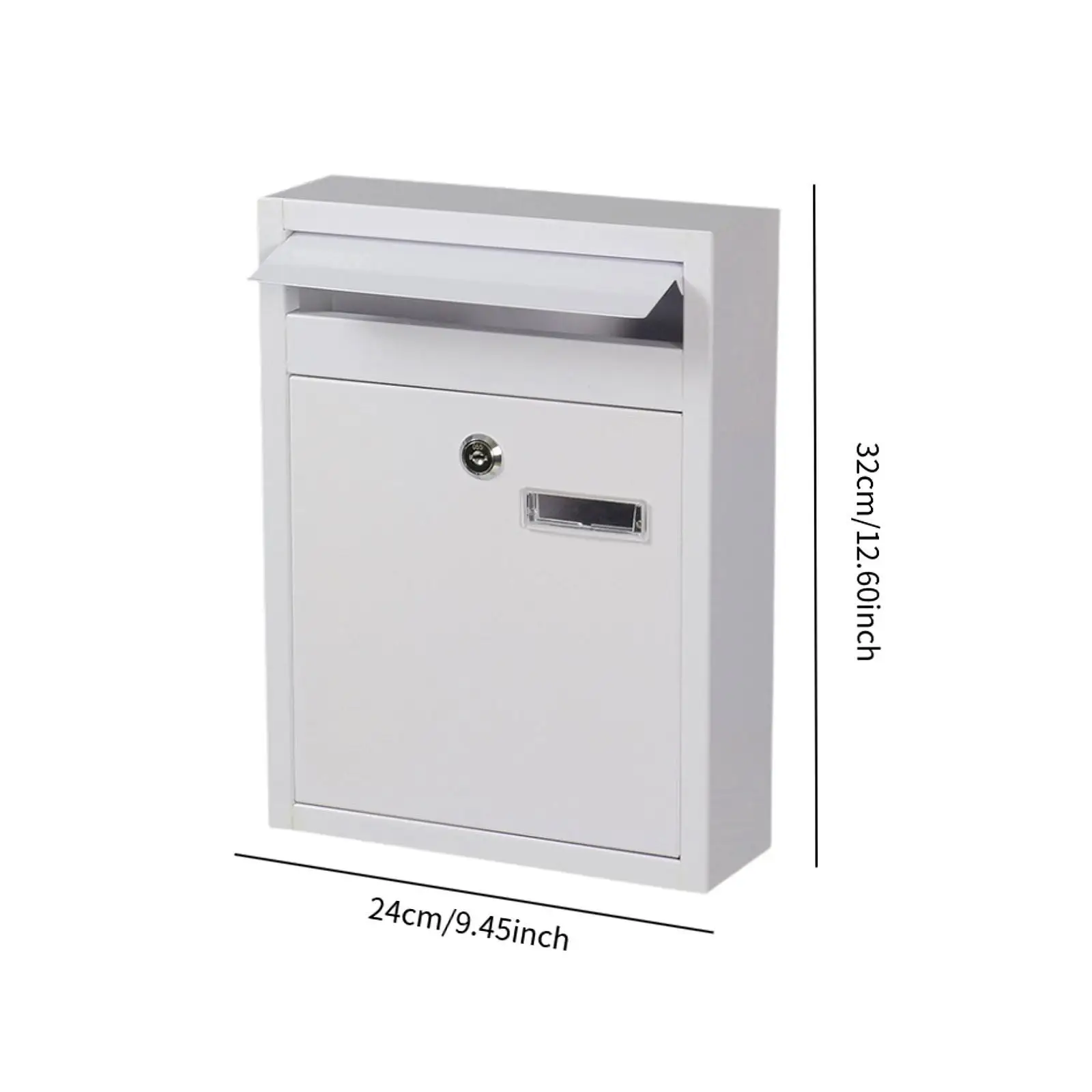 Outdoor Iron Mailbox with Lock Wall Mounted Letter Catcher for Home Porch Gate Magazine Parcel