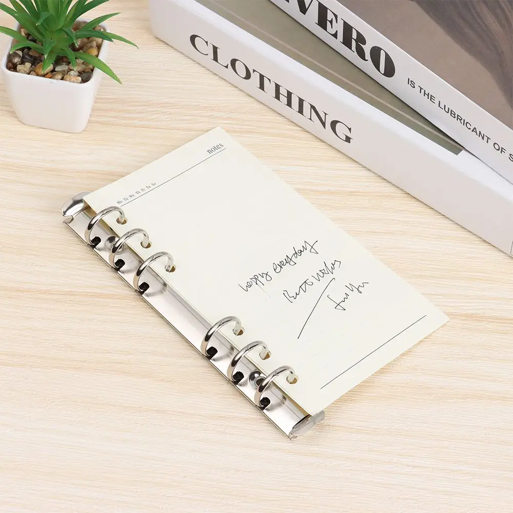 Office Supplies Stationery DIY Metal Notepad Refillable Binder Clip Ring Binder Loose-leaf File Folder Notebook Binding Hoops