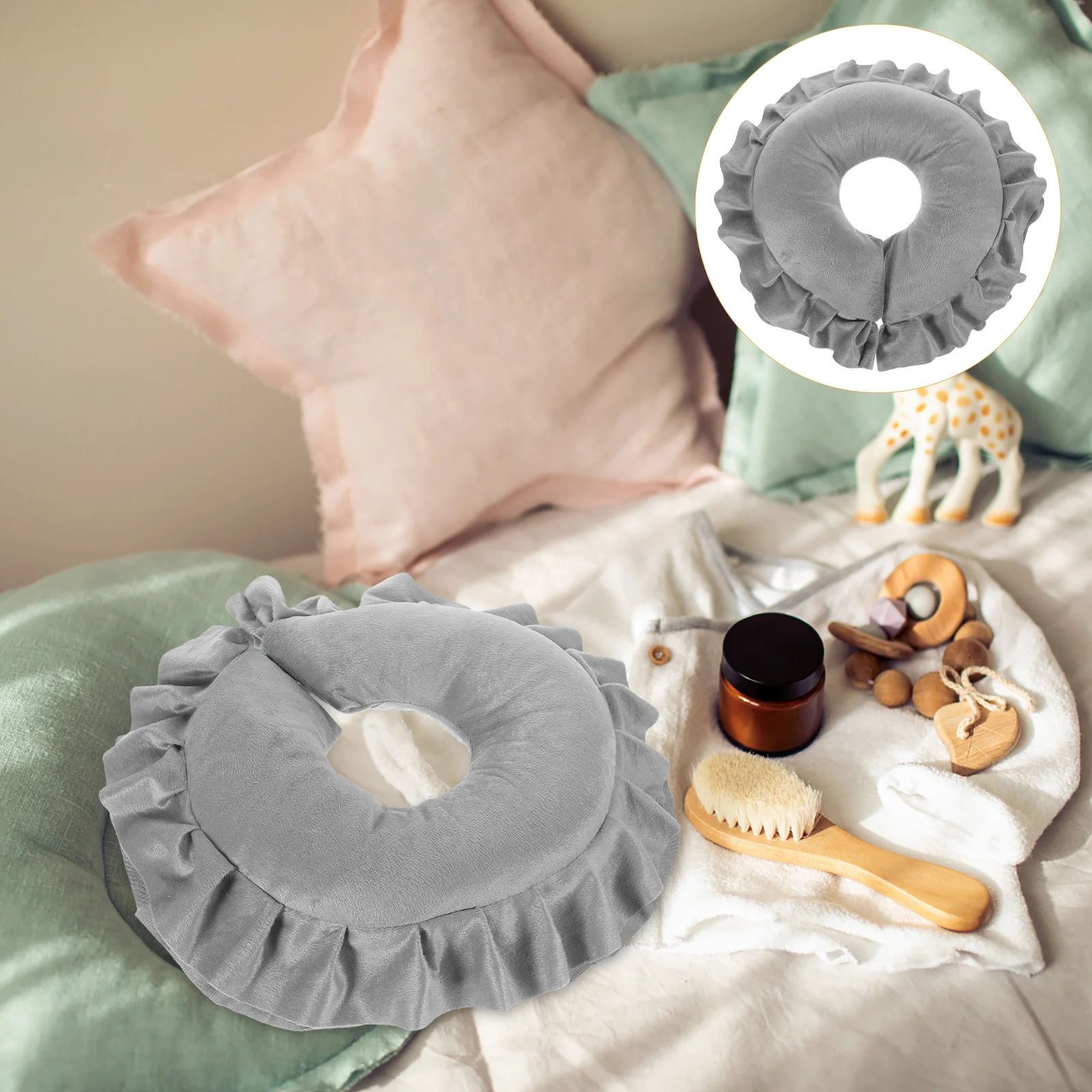 

Full Face Massage Pillow Soft Reusable Headrest For Spa Salon Beauty Clinic Neck Support Cushion Face Down Relax Pillow