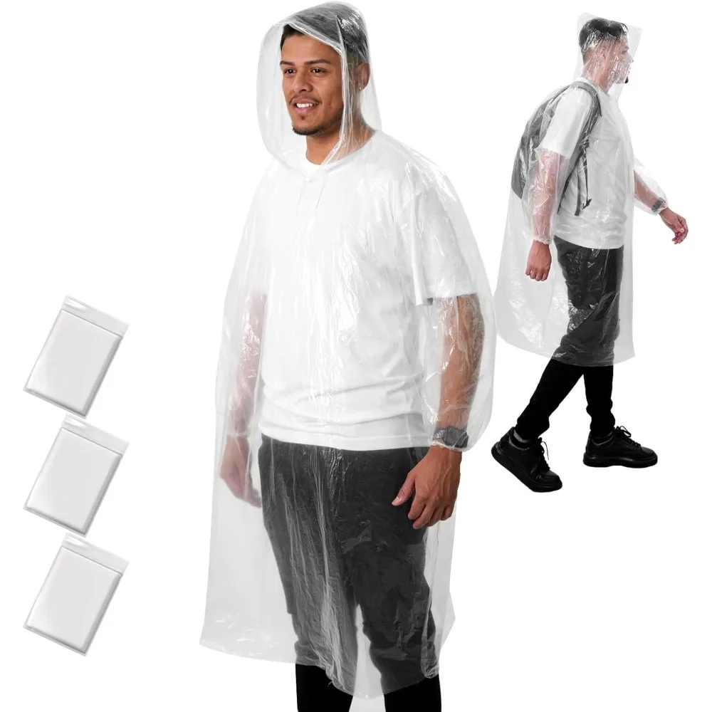 

ANYOO одноразовое пончо от дождя для взрослых, водонепроницаемый аварийный плащ, легкий, компактный для мероприятий на открытом воздухе, пеших прогулок и путешествий