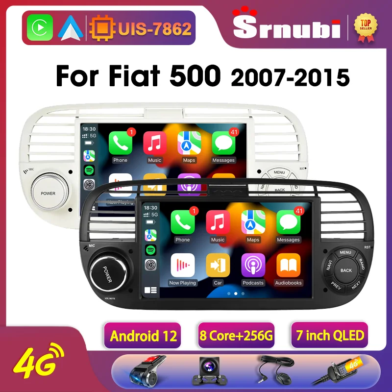 

Srnubi 7" Android 12 2Din Car Radio for FIAT 500 2007 - 2015 Multimedia Negation Player Carplay Auto Stereo 4G GPS DVD Head Unit