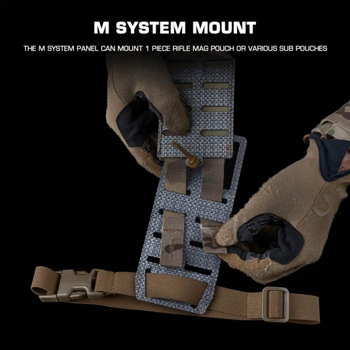 WG Modular Molle Panel Belt Mount With Leg Strap Compatible with Rapid Access Molle Rifle Mag Pouch and Various Sub Bags