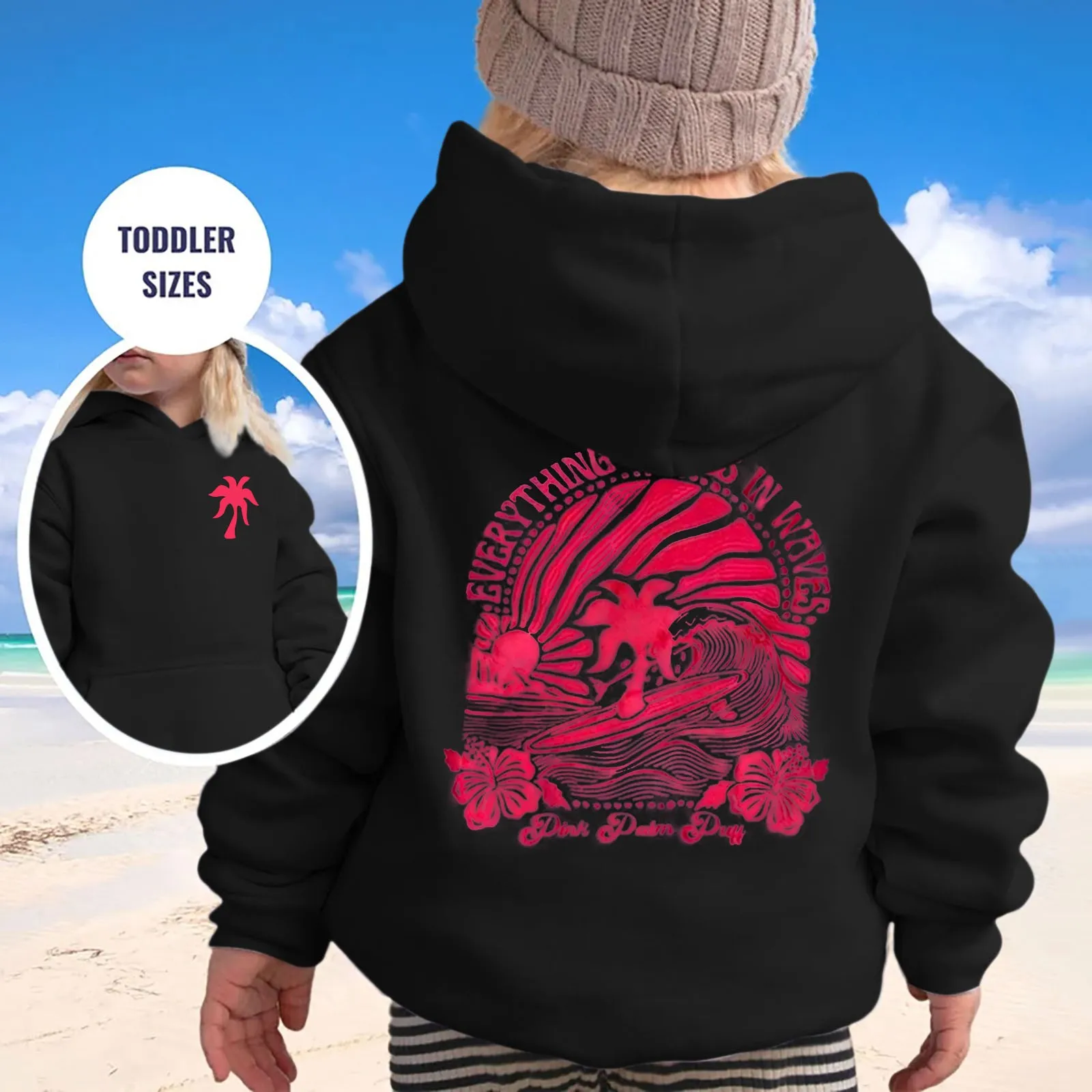 Children's Hooded Sweatshirt Boys Girls Casual Kids Letter Print Long Sleeve Hoodie Sport Sweatshirts Band pink palm puff Hoodie