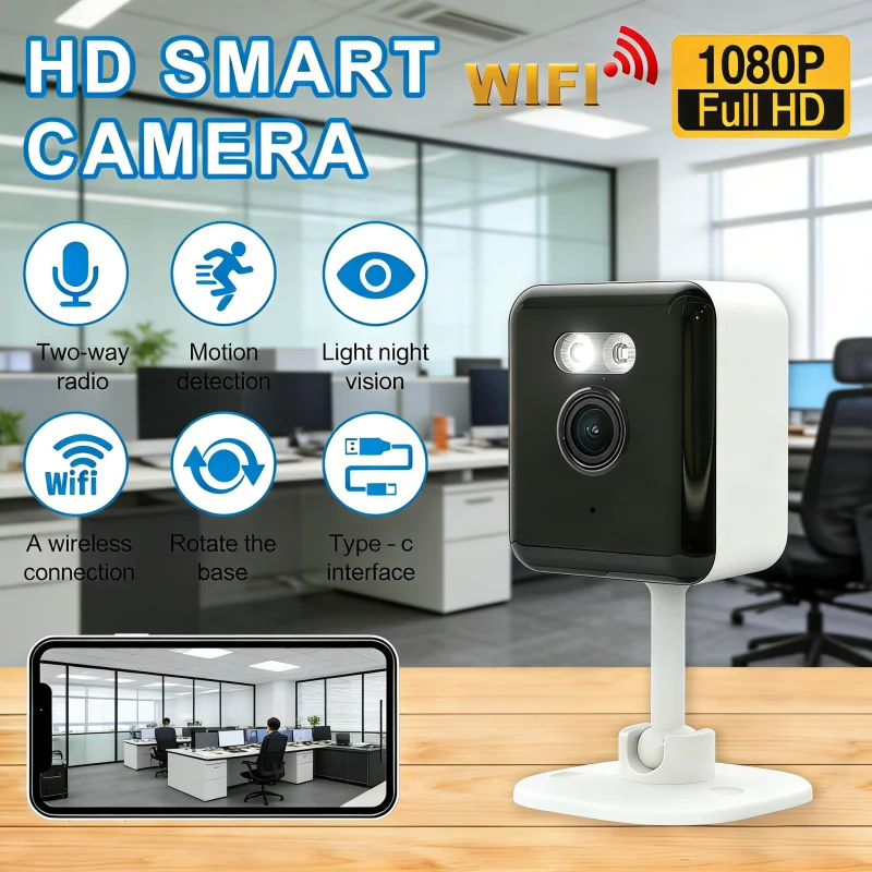 

Миниатюрная HD IP-камера видеонаблюдения Wi-Fi для помещений, цветное ночное видение, домашняя камера для наблюдения за ребенком