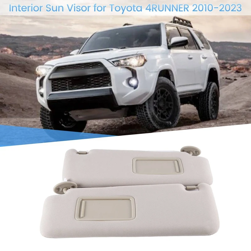 

Car Sunshield Sunvisor Kit With Mirror Interior Sun Visor Beige For Toyota 4RUNNER 2010-2023 74320-35A91-B1