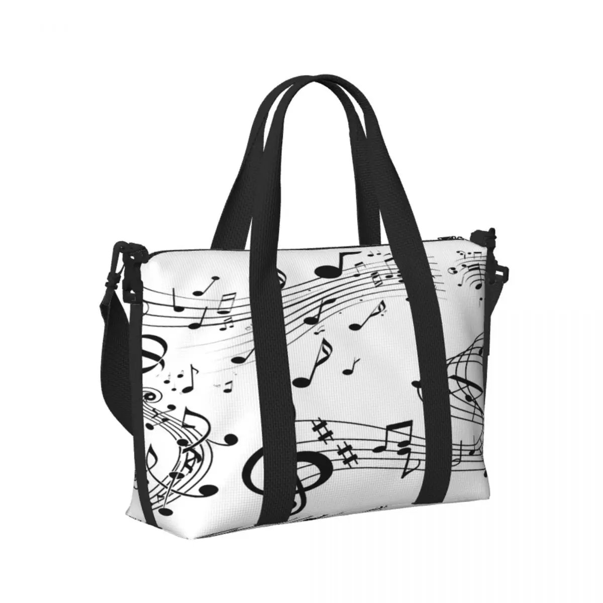 

Пользовательские абстрактные клавиши фортепиано с музыкальными нотами, пляжная дорожная сумка, сумки-тоут для тренажерного зала, йоги, женская дорожная сумка для покупок